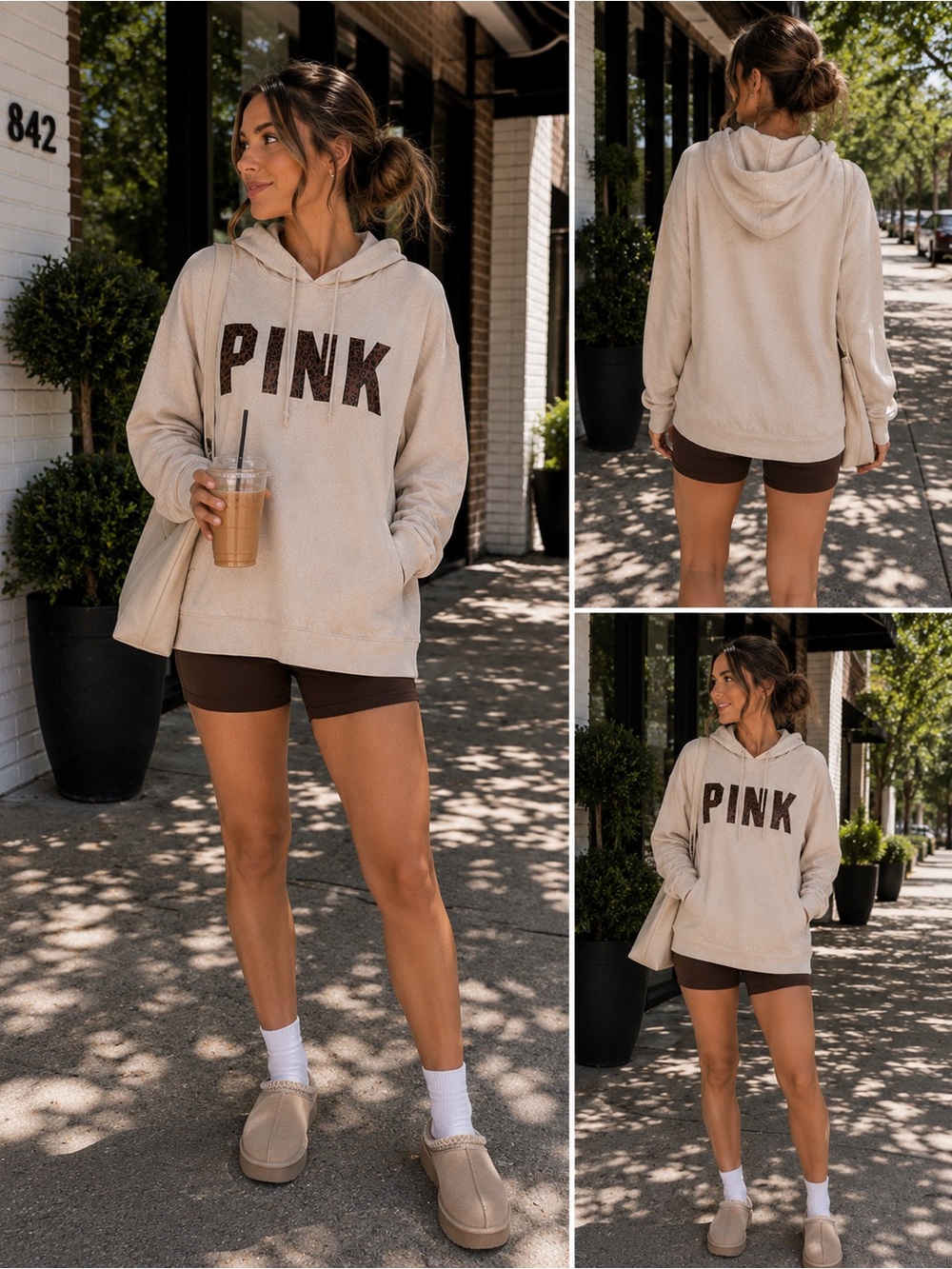 PINK Leopard Logo Oversized Hoodie ✨ Cozy Athleisure